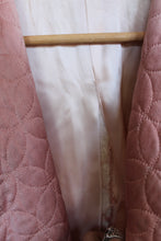 Load image into Gallery viewer, 1940’s pink satin quilted robe house coat
