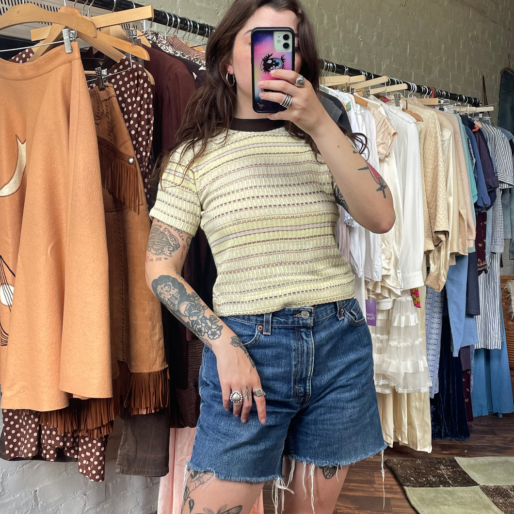 1960’s lemon stripe baby tee